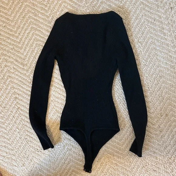 Abercrombie & Fitch Ribbed Black Sweater Body Suit - Picture 4 of 4